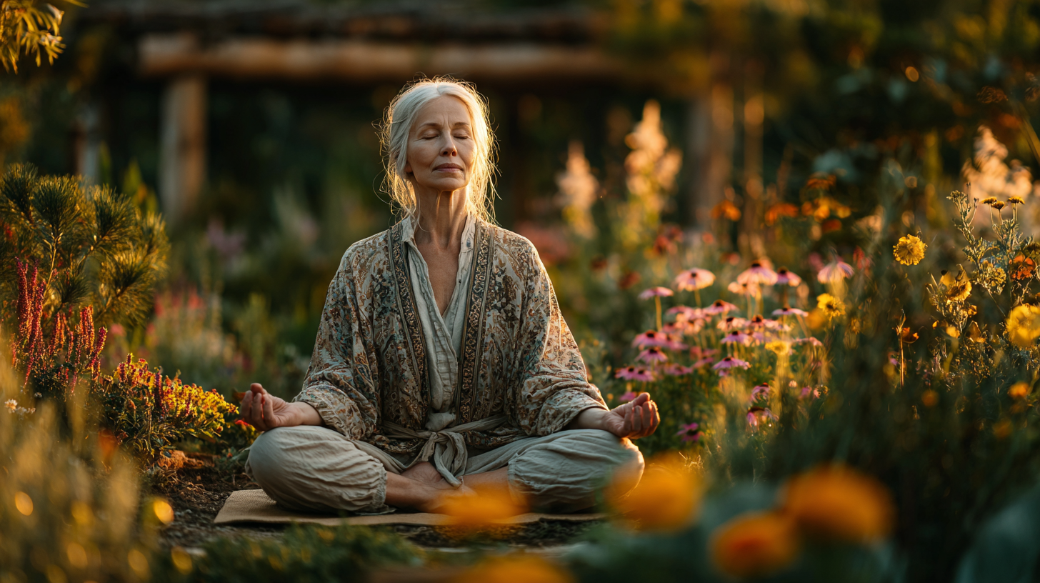 Група старших людей радіє досягненням у йога-студії